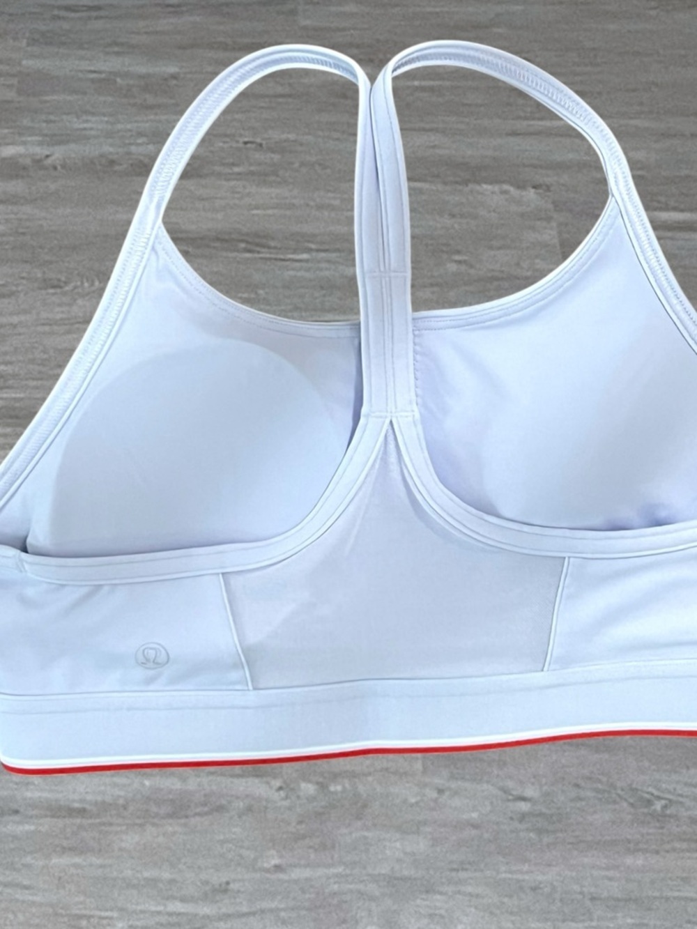 Lululemon Flow Y Bra Light Serene Blue Red Stripe B/C Cup NWT Tennis Yoga - Picture 4 of 4